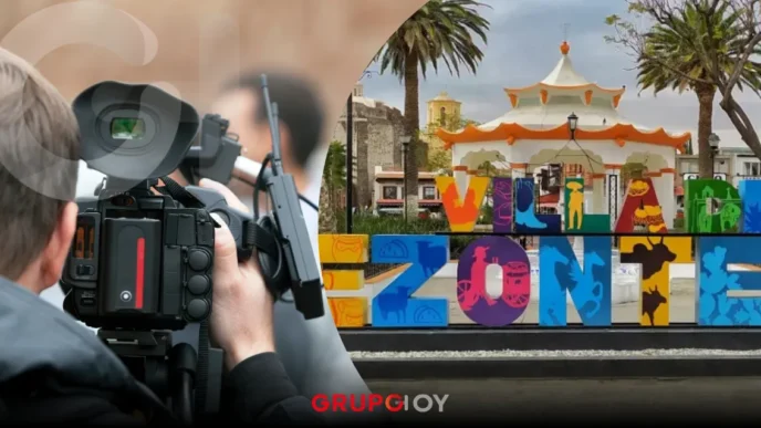 Cierran carretera Villa de Tezontepec por grabación de película