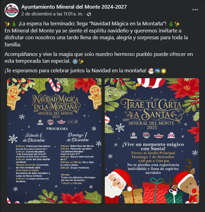 La magia de la Navidad llega a Real del Monte