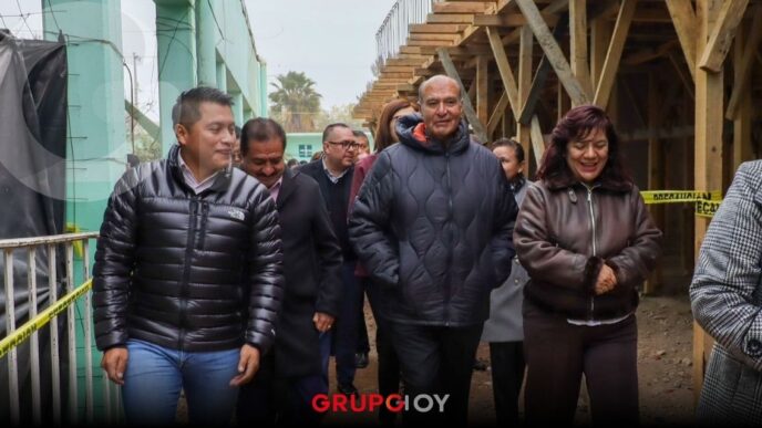 Naty Castrejón supervisa avances en infraestructura escolar en Mixquiahuala