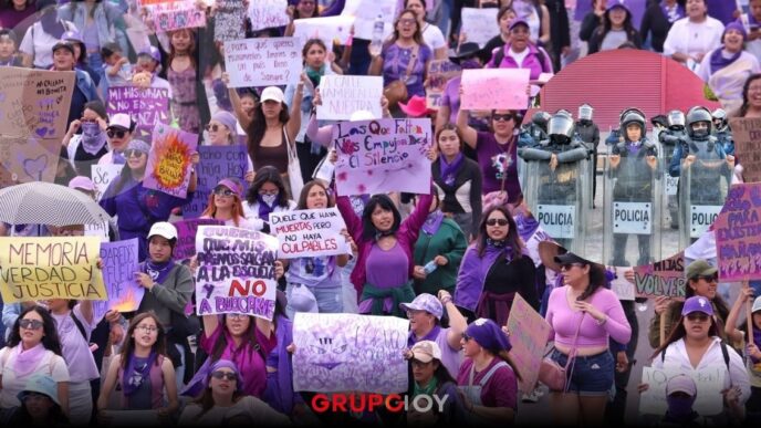 Marcha del 8M en Hidalgo concluyó con saldo blanco