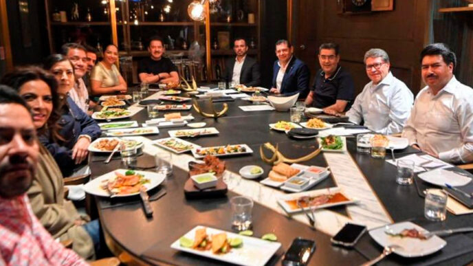 Ricardo Monreal se reune con exaspirantes a la gubernatura de Puebla
