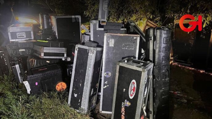 Recuperan instrumentos y equipo de Los Ángeles Azules robados tras asalto en la México-Puebla