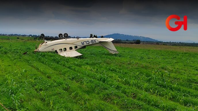 Avioneta de instrucción sufre accidente en Huejotzingo