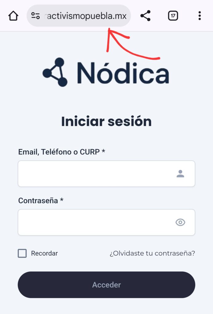 aplicación Nódica