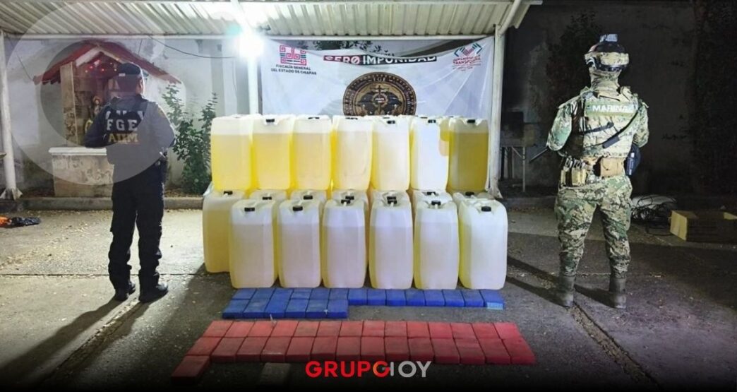 Semar asegura cocaína, armas y miles de litros de combustible en operativo en Chiapas