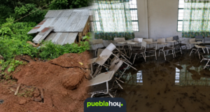 Lluvias dañan 55 escuelas y cultivos en Puebla
