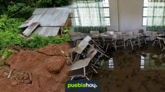 Lluvias dañan 55 escuelas y cultivos en Puebla