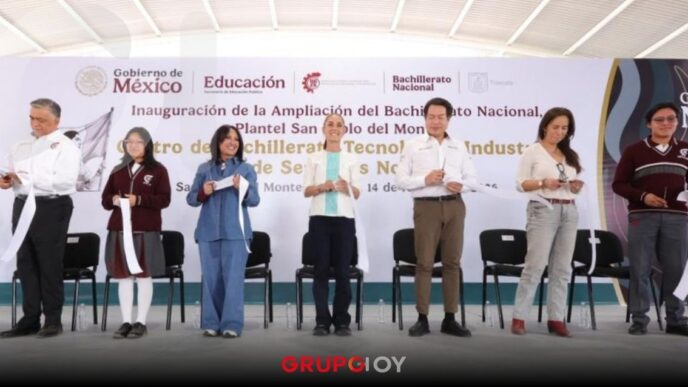 Inauguran Sheinbaum y Lorena Cuéllar la ampliación del CBTIS 153 en Tlaxcala