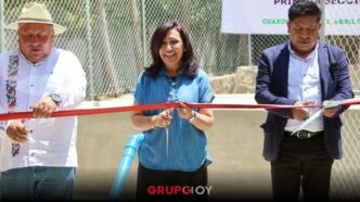 Lorena Cuéllar inaugura cinco obras en Cuaxomulco, Tlaxcala