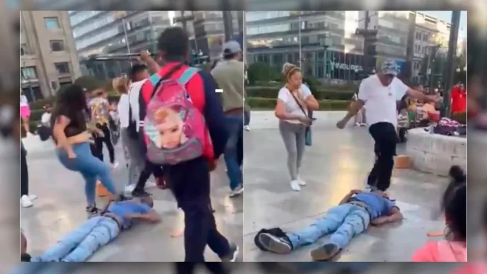 Conmoción en Bellas Artes: Riña entre comerciantes ambulantes se vuelve tendencia en redes