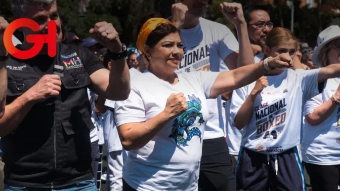 Clara Brugada lidera entrenamiento de boxeo para batir récord en la Clase Nacional 2025