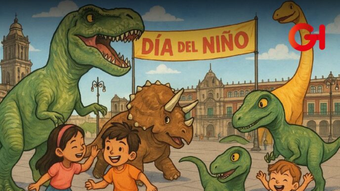 ¡Dinosaurios gigantes invaden el Zócalo por el Día del Niño 2025!