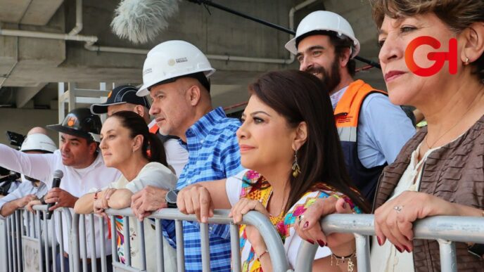 Clara Brugada y Claudia Sheinbaum revisan obras en Observatorio para el Metro y el tren El Insurgente