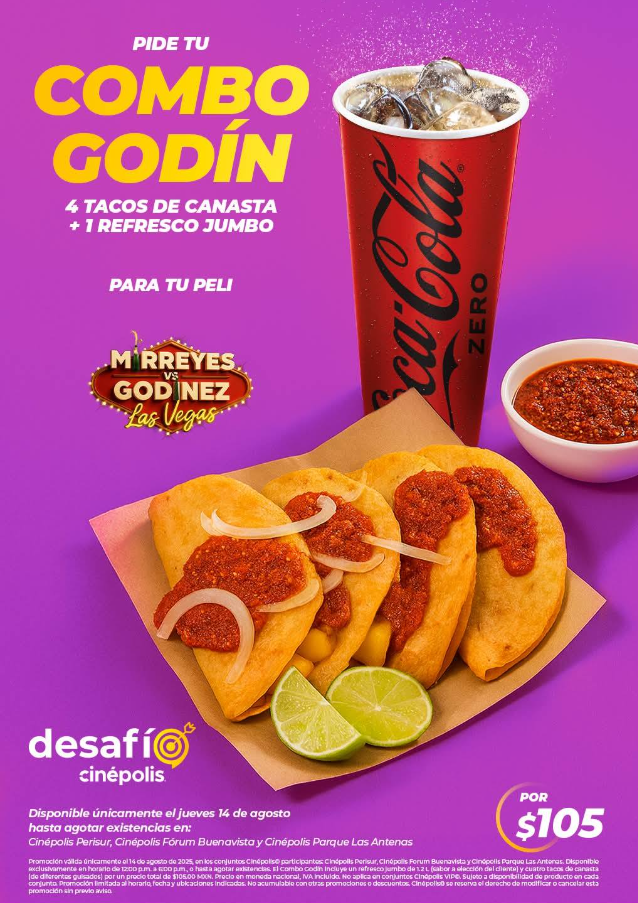 Cuándo acaba Combo Godín de Cinépolis