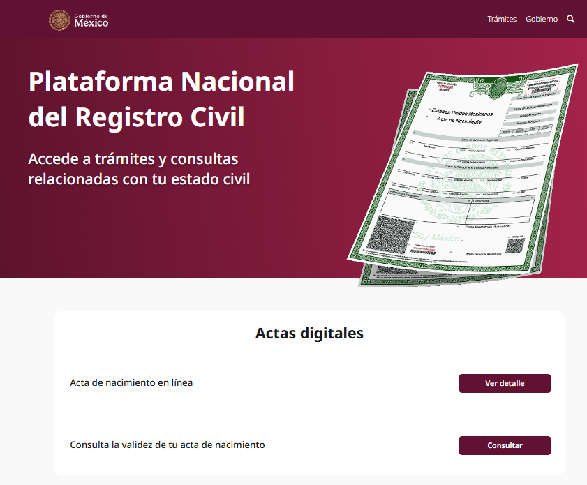 acta de nacimiento en línea CDMX