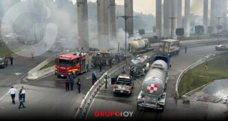 Confirman tres fallecidos por explosión de pipa en el Puente de la Concordia