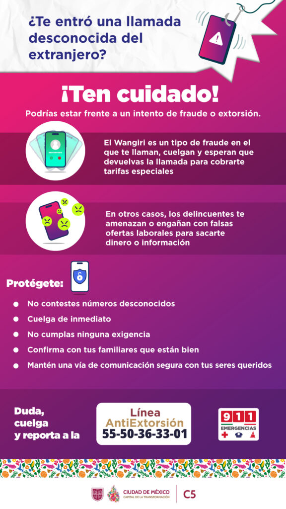 Alertan sobre incremento de llamadas sospechosas desde códigos internacionales