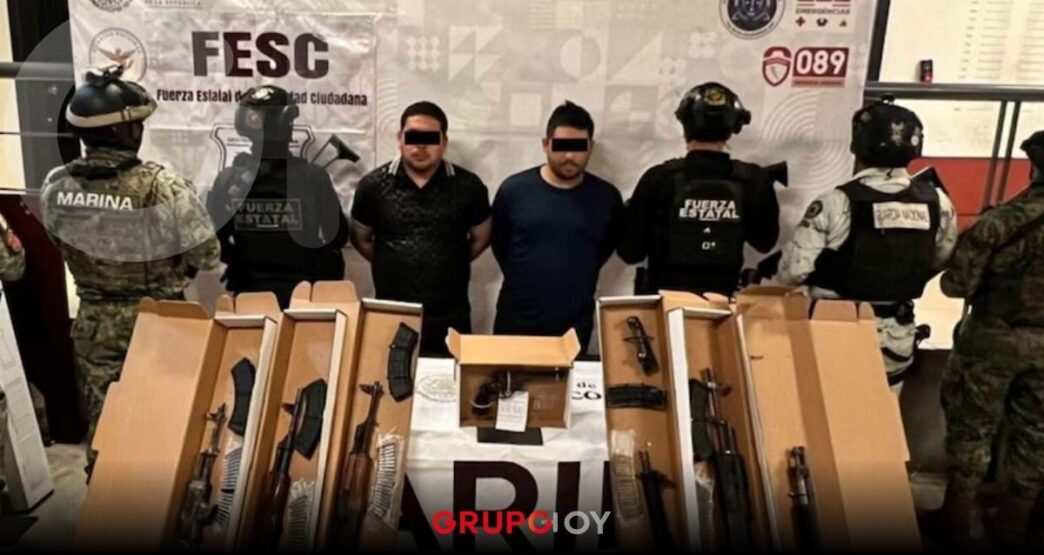 Detienen en Baja California a presuntos integrantes del CJNG con armas y vehículo blindado
