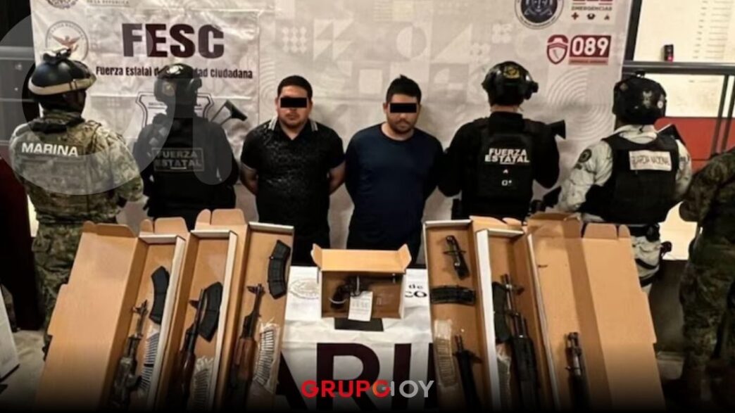 Detienen en Baja California a presuntos integrantes del CJNG con armas y vehículo blindado