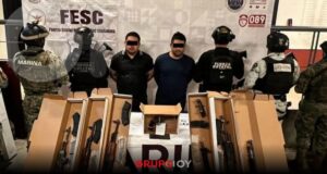 Detienen en Baja California a presuntos integrantes del CJNG con armas y vehículo blindado