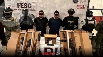 Detienen en Baja California a presuntos integrantes del CJNG con armas y vehículo blindado